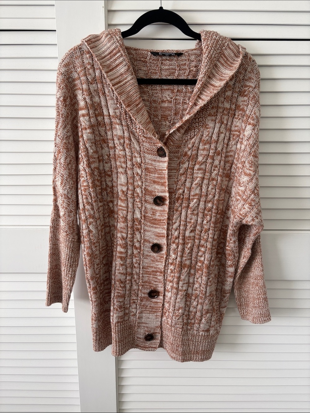BloomChic Cable-Knit Hooded Cardigan